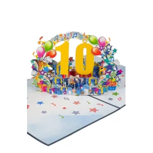 3D Přání -  Číslo 10 (Modrá)