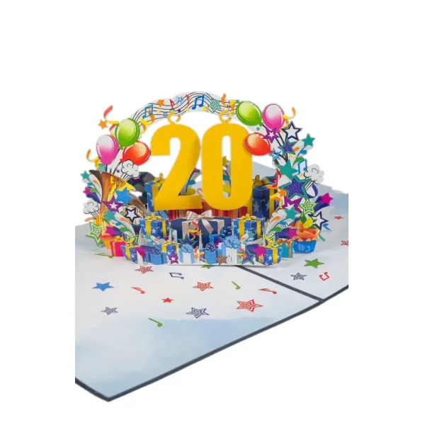 3D Přání -  Číslo 20 (Modrá)