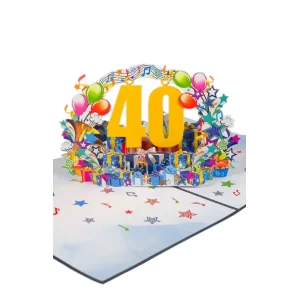 3D Přání - Číslo 40 (modrá)
