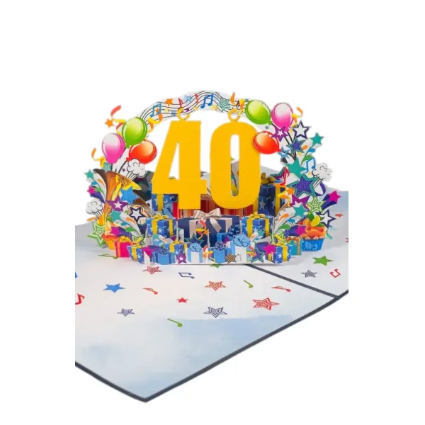 3D Přání - Číslo 40 (modrá)