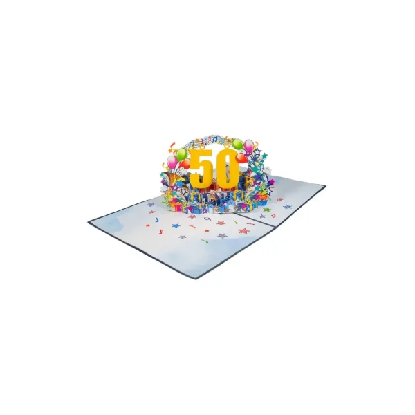 3D Přání -  Číslo 50 (modrá)
