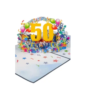 3D Přání -  Číslo 50 (modrá)