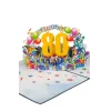3D Přání -  Číslo 80 (modrá)