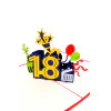 3D Přání -  18 (červená)