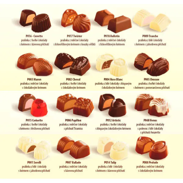 Belgické plněné pralinky - zlatá -  200g