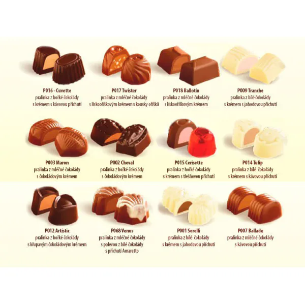 Belgické plněné pralinky - zlatá -  150g