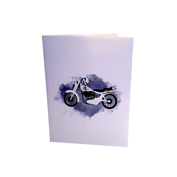 3D Přání -  Motorka (bílá)