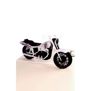 3D Přání -  Motorka (bílá)
