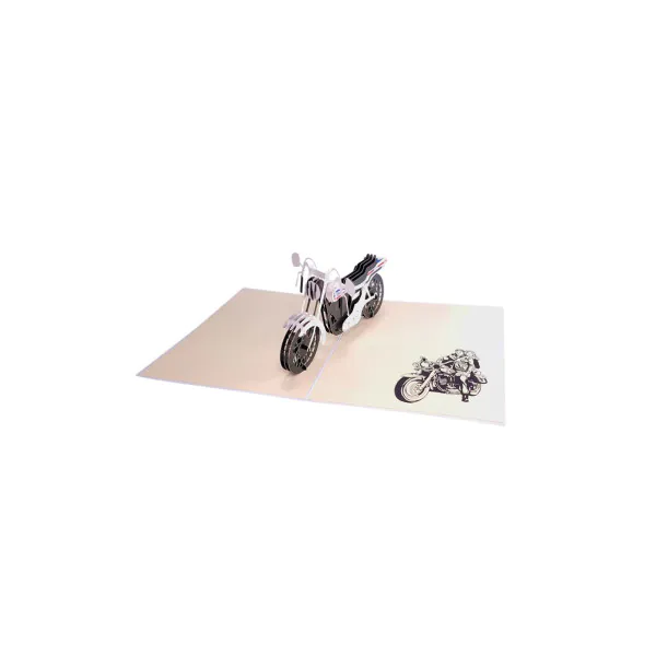 3D Přání -  Motorka (bílá)