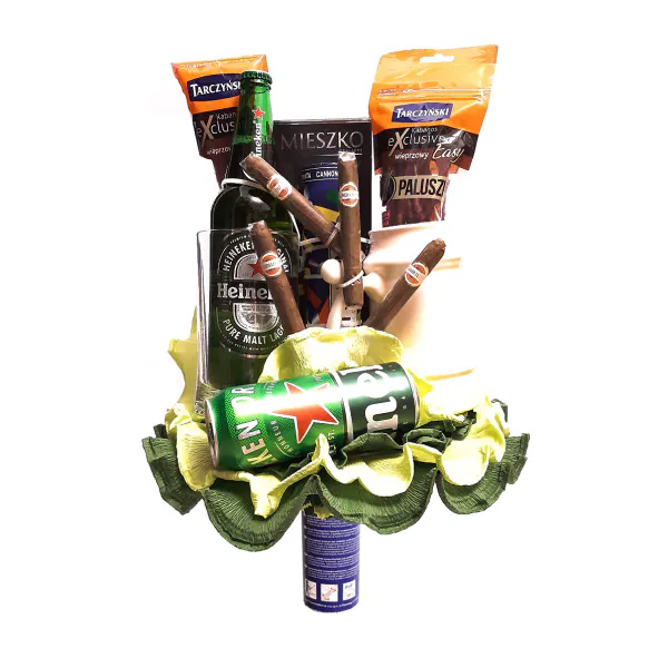 Dárková kytice - Pivní set s klobásama