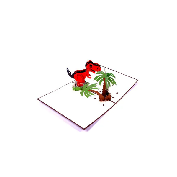 3D Přání -  Dinosaur a palma