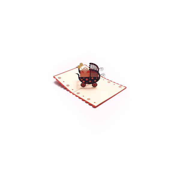 3D Přání - Kočárek s miminkem