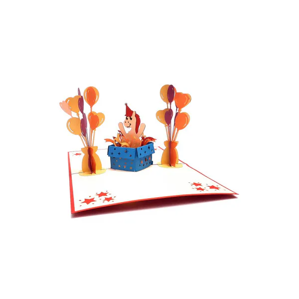 3D Přání - Koník a balónky