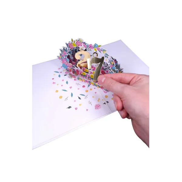 3D Přání -  Květinové číslo (nastavitelné)