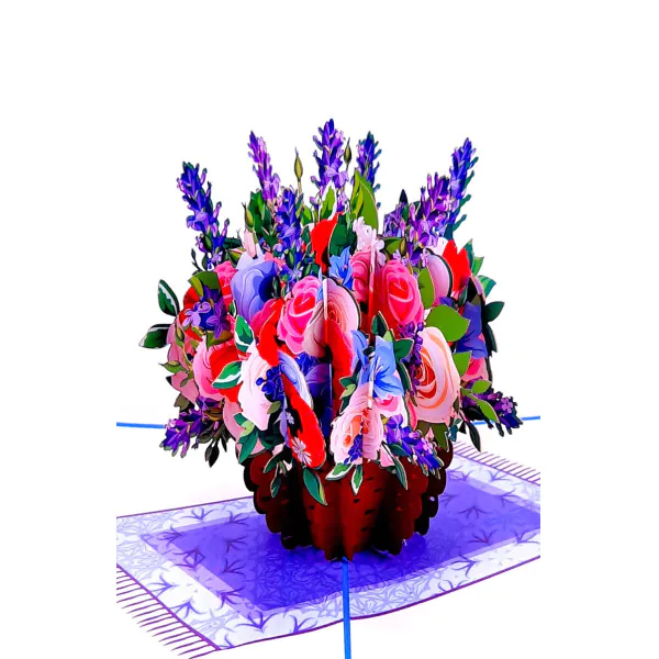 3D Přání -  Růže v květináči