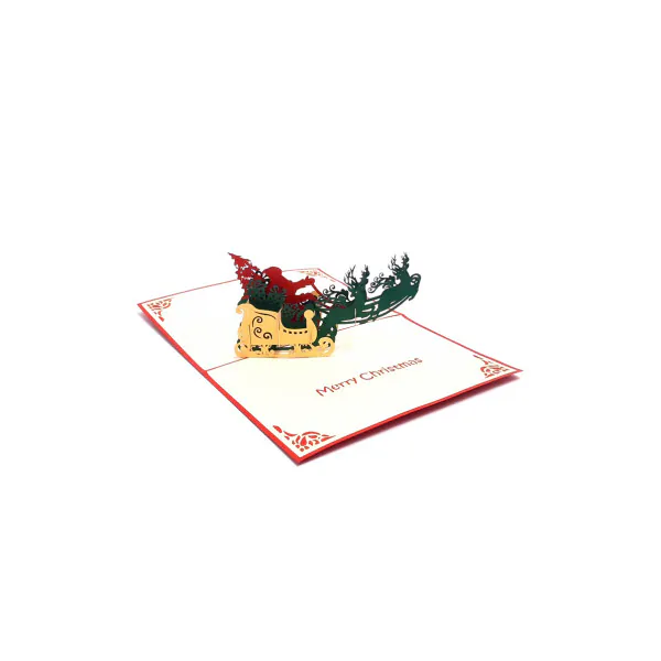 3D Přání - Santa na saních
