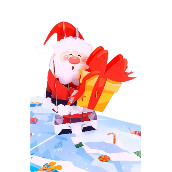 3D Přání -  Santa s dárečkem