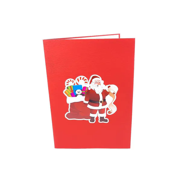 3D Přání -  Santa s pytlem dárků