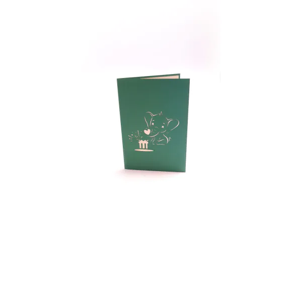 3D Přání - Slon s dárkem
